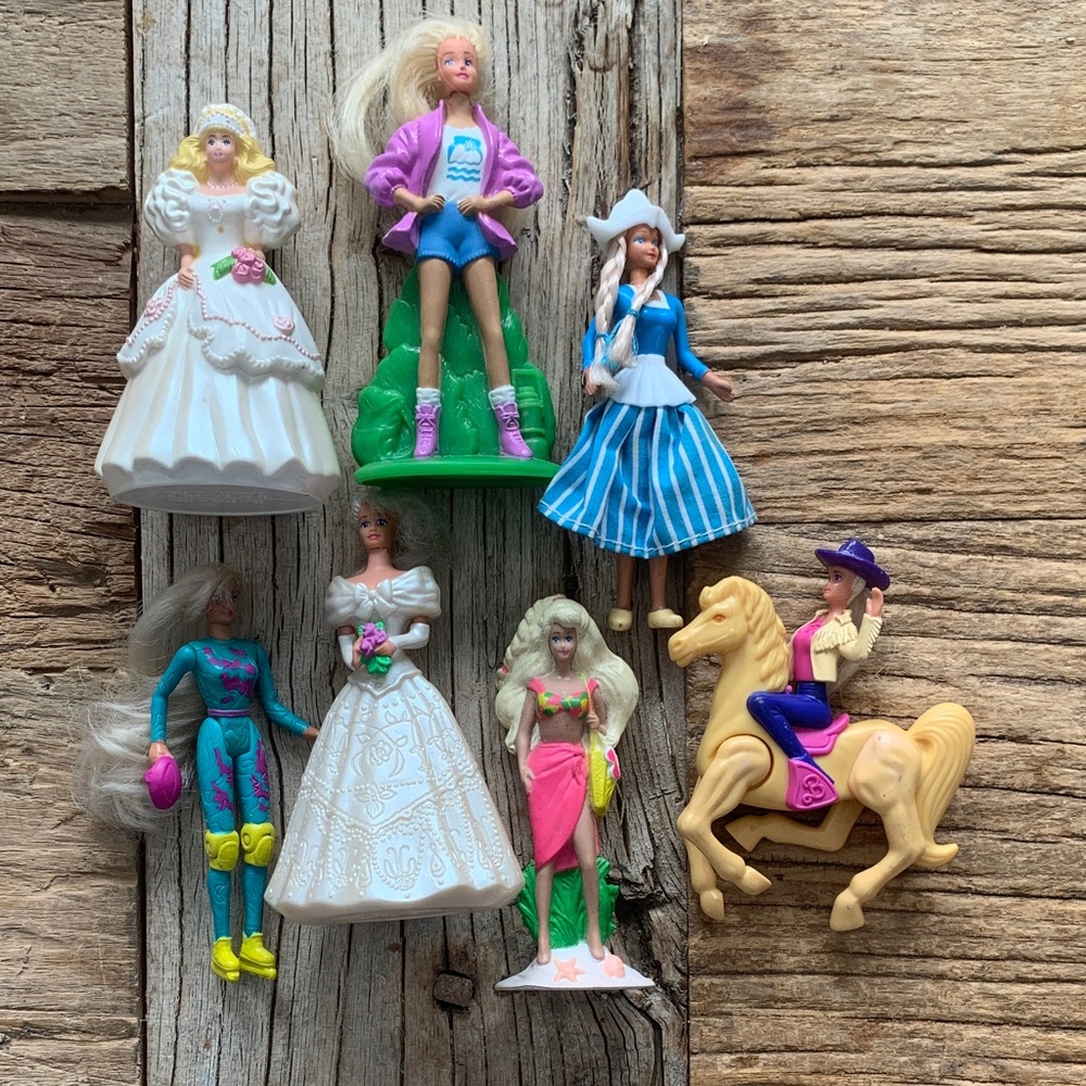 Collection of Barbie Happy Meal toys from the 1990s 91 92 Vintage Collectables